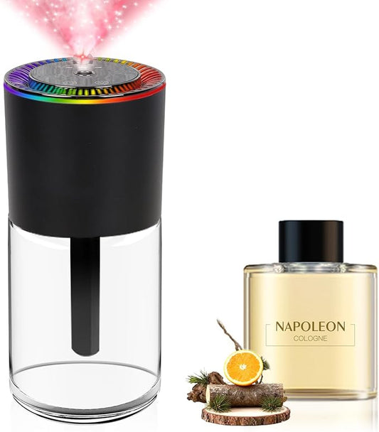 All-New, Smart Car Air Freshener Diffuser 160ml Large Capacity for 6 Months, Real-Time Monitoring, 90-Day Battery Life, 3 Modes, 7-Color with Starry Ceiling, for Car, Bedroom and Office.(COLOGNE)