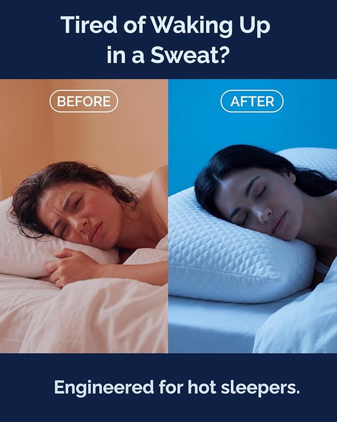 Cooling Pillow Queen Size Set of 2 - Breathable Cooling Bed Pillows for Hot Sleepers - Adjustable Shredded Memory Foam - Soft or Firm, Supportive for Side, Back and Stomach Sleepers - Washable Cover