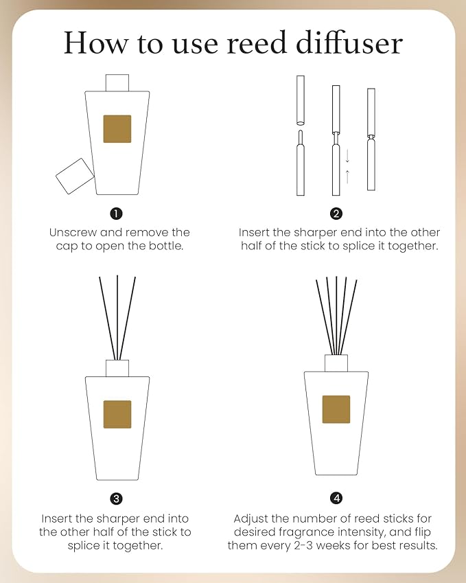 M&SENSE Neroli Noir Reed Diffuser Set - 8.79fl oz Home Freshner Fragrance Non-Toxic Essential Oil Diffuser with Natural Sticks, Air Freshner Gifts for Bedroom Bathroom