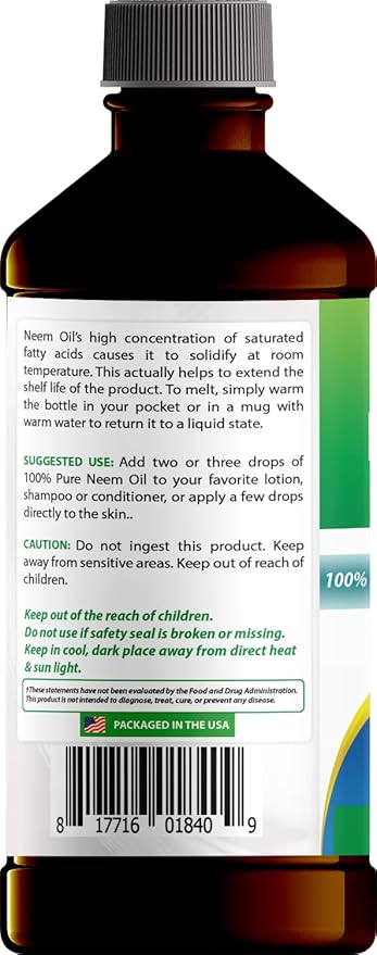 Best Naturals 100% Pure Neem Oil, 100% Cold Pressed and Unrefined - 16 OZ (3 Bottles)