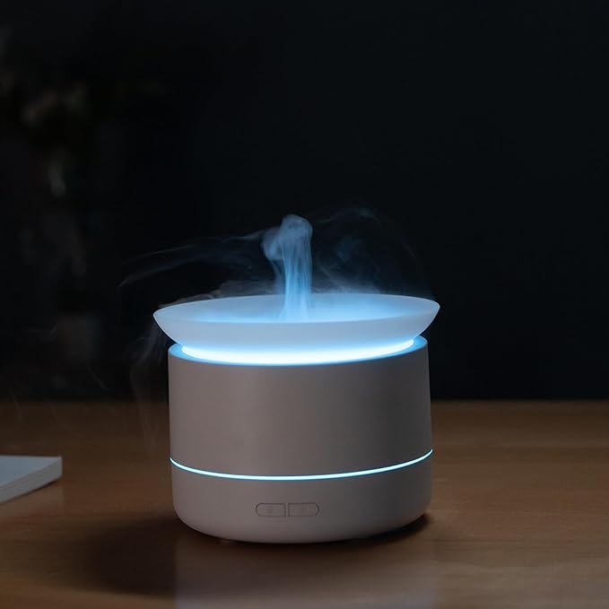 200ml Essential Oil Diffuser, Quiet Aromatherapy Mist Diffusers for Essential Oils, Cool Mist Air Humidifier Ultrasonic Oil Diffuser, 7 Colors Light for Bedroom, Home Office SPA Yoga (White)