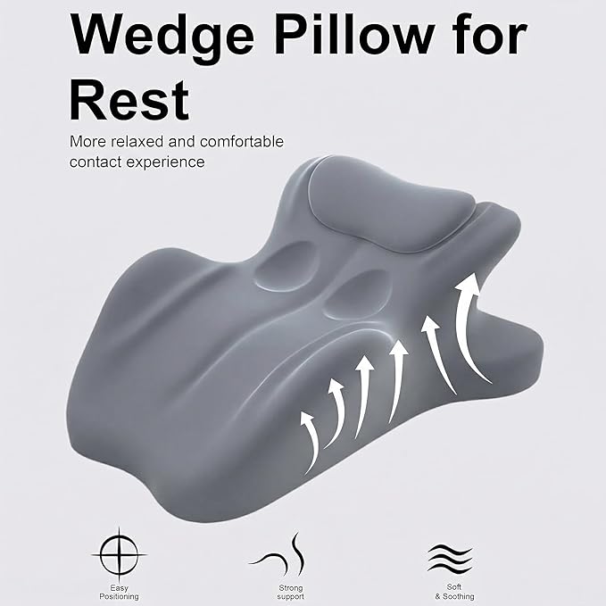 Sleeping Pillow on the Bed, Multifunctional Prone Position Prone Pillow, Prone Sleeping, Prone Playing with Mobile Phones, Reading Tools, and Fun Pillows (Grey)
