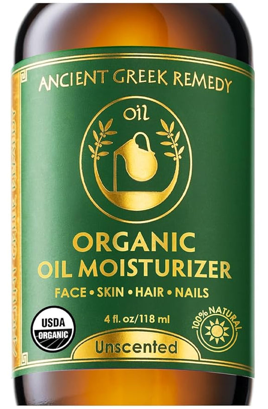 Ancient Greek Remedy Face Oil for Dry Skin - Organic Unscented Anti-Aging Serum - Jojoba, Rosehip, Almond, Olive, Vitamin E - Facial Gua Sha oil - Natural Body Moisturizer for Women & Men 4 oz