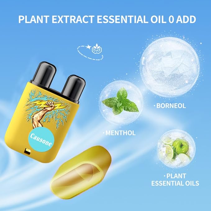 Essential Oil Nasal Inhaler, Pure and Organic Peppermint 6 Flavors Dual Nasal Stick Energy Bar for Sinus & Congestion Relief, Tension Stress Relief, Energy Boost (Yellow)