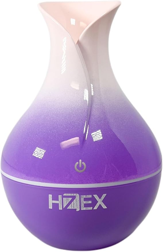 HZEX Spiral Essential Oil Diffuser with 7 Color Changing Lights and 5V USB Cable for Home Office, 130ml Mist Humidifier Silent Aroma Diffusers, Variant Colors (Orchid)