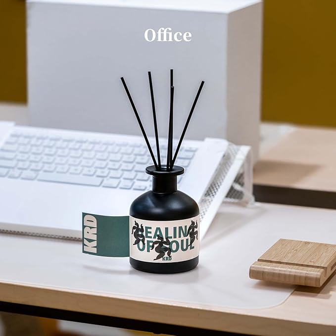 KRD Coconut Lychee Large Reed Diffuser, 8.45 fl oz Tropical Fruit Scented Oil, Long Lasting Home Decor Fragrance for Summer