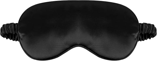1 Pack Sleep Mask, Silk Eye Mask with Elastic Strap, Breathable Eye Mask for Sleeping,Travel, Girls, Women, Men (Black)
