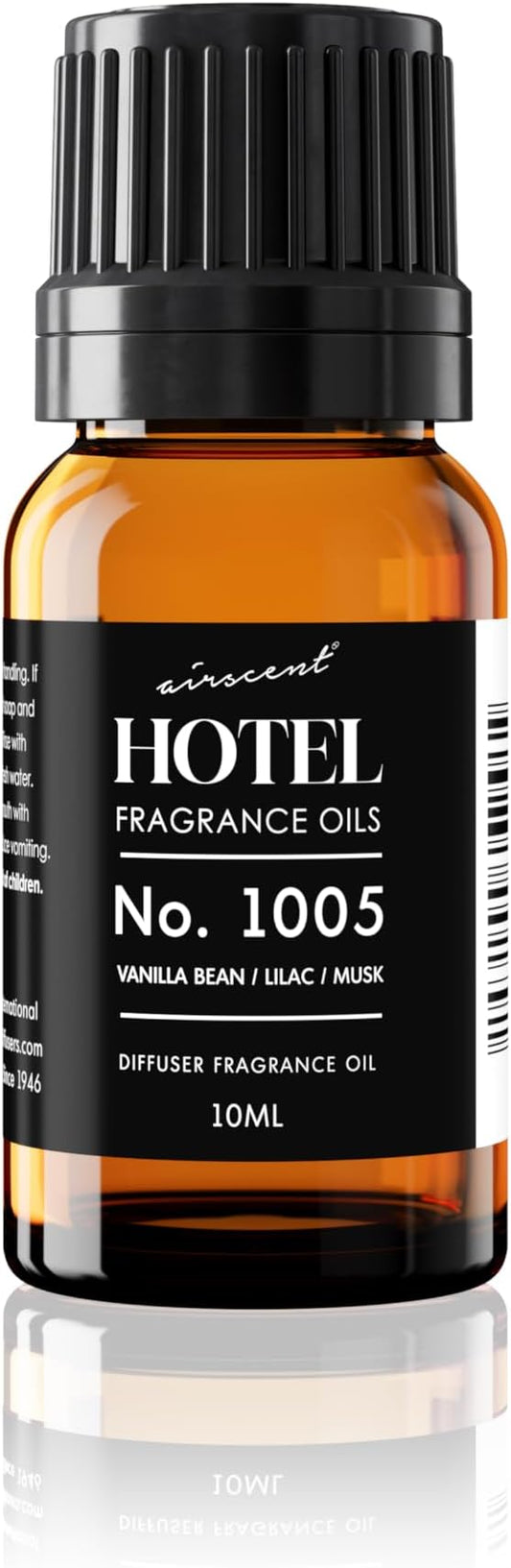 AirScent Hotel Diffuser Oil No. 1005 - Vanilla Bean Lilac Sandalwood - Hotel Scent Dupe - Premium Fragrance Oil for Ultrasonic and Waterless Diffusers and Crafting - 10 mL, .34 fl oz Glass Bottle