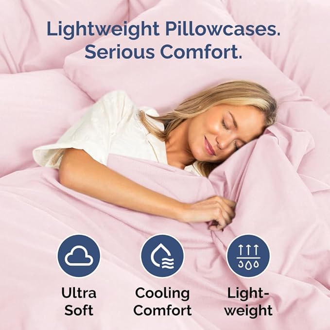 King Standard Pillow Cases Set of 2 - Ultra-Soft Hotel Quality Pillowcase Covers - Comfy, Cozy & Fade Free - Wrinkle Resistant - Machine Washable Pillow Protectors - 2 Piece Set - Lavender Pink