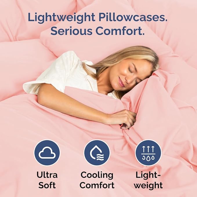 King Standard Pillow Cases Set of 4 - Soft Hotel Quality Pillowcase Covers - Comfy Bedding for Women, Men, Kids & Teens - Machine Washable Pillow Protectors - 4 Piece - King Standard Size Baby Pink