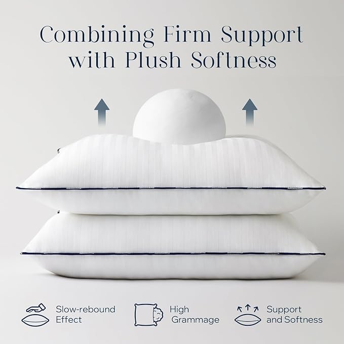 Phantoscope 18x18 Synthetic Down Alternative Pillow Inserts, Handmade Down Pillows Insert Sleeping Throw Pillows with 100% Cotton Cover Decorative Pillow Stuffer for Sofa, Couch Bed(White, Set of 2)