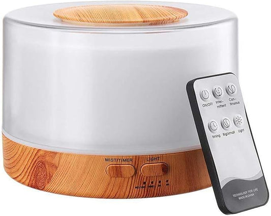 Aromatherapy Essential Oil Diffuser,700ML Ultrasonic Aroma Cool Mist Humidifier with Adjustable Mist Mode,Waterless Auto Shut-Off and Remote Control,7 Color Changing LED Night Lights for Home