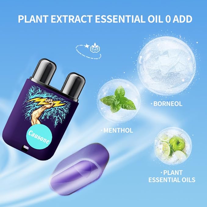 Essential Oil Nasal Inhaler, Pure and Organic Peppermint 6 Flavors Dual Nasal Stick Energy Bar for Sinus & Congestion Relief, Tension Stress Relief, Energy Boost (Purple)