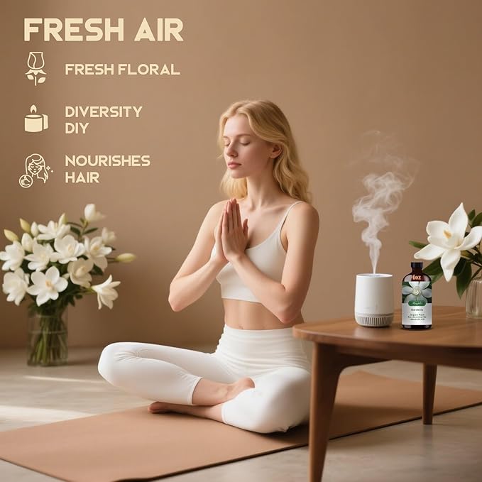 Gardenia Essential Oil – MLYNKL Gardenia Oils 4.33 fl oz for Diffusers, Humidifiers, Massage, DIY Candles, Soap, Cleaning, Home, Yoga, Office, Gifts - 130 ml