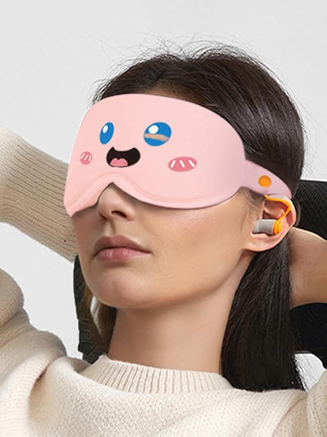 3D Blackout Sleep Mask with Ear Plugs Adjustable Soft Travel Eye Mask for Airplane & Night Sleeping Pink