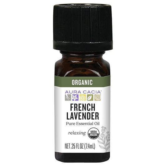 AURA CACIA Organic French Lavender, 0.25 FZ