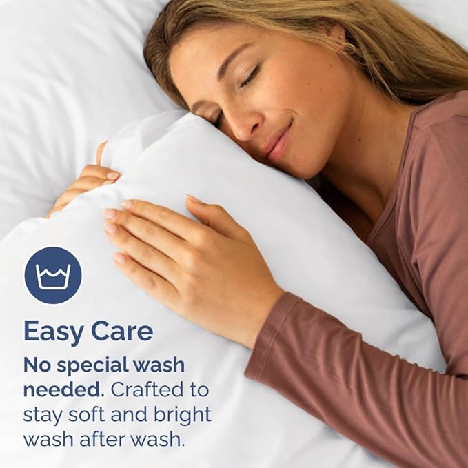 Queen Pillow Cases Set of 8 - Ultra Soft Hotel Quality Pillowcase Covers - Comfy & Wrinkle Free - Shrink, Stain & Fade Resistant - Easy-Care, Machine Washable Pillow Protectors - 8 Piece Set - White