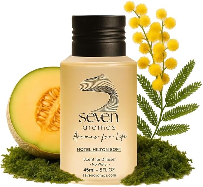 SevenAromas Hotel Scent Diffuser Oil, Luxury Hotel-Inspired Essential Oil for Aromatherapy & HVAC Diffusers – Premium Dropper Bottle - 45 ml 1.52 FL oz (Hotel Hilton Soft)