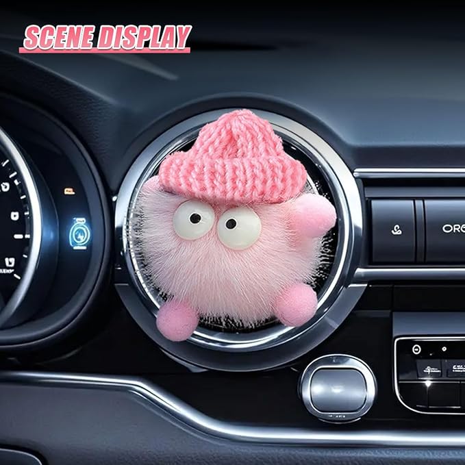 YoRise Coal Ball Car Dashboard Air Vent Trim Clips, Cute Car Vent Clip, Auto Diffuser Outlet Clip Charm, Universal Vehicle Interior Decoration Accessories for Women Girls (Pink)
