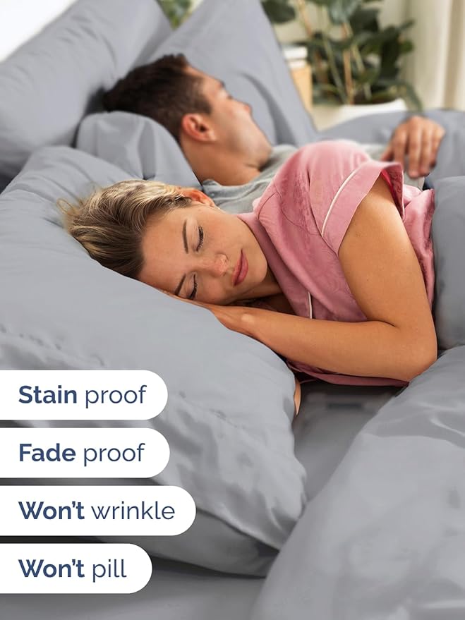Extra Deep Cal King Sheet Set - 4 Piece Breathable & Cooling Bed Sheets - Easily Fits 18 to 24 inch Mattress - Ultra Soft, Wrinkle & Fade Free w/ Extra Deep Pockets - Hotel Luxury Bedding - Steel Blue