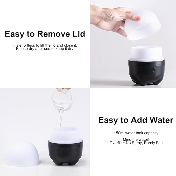 Marchred Cordless Diffuser, Battery Operated Diffuser for Essential Oils, Rechargeable Portable Aromatherapy Cool Mist Air Humidifier with 7 Color Changing Light, for Home Room Office Travel