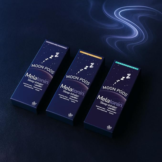 Melatonin Diffuser for Sleep Support – Natural Sleep Aid & Stress Relief – Nicotine-Free, Non-Habit Forming – Reusable & Portable Melatonin Diffuser – Peppermint Aroma – 20ml