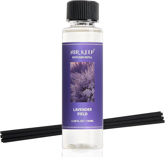 Airkeep Reed Diffuser Oil Refill/Lavender Field/3.38 oz / 1 Pack/Air Freshener & Aromatherapy Essential Oil Blend for Home Fragrance – Scented Refill Oil for Bathroom, Bedroom & Home Decor