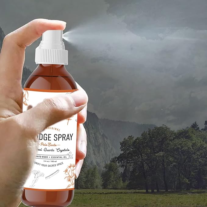 SOUL STICKS Palo Santo Smudge Spray – 3.5oz Smokeless Energy Mist with Quartz Crystals – Non-Toxic Cleansing Spray for Room, Meditation, Travel, Spiritual Rituals & Aura Purification