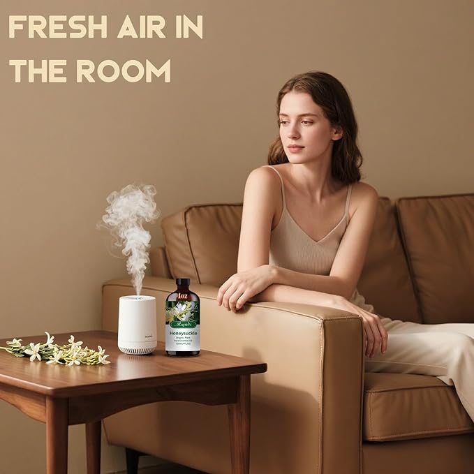 Honeysuckle Essential Oil – MLYNKL Honeysuckle Oils 4.33 fl oz for Diffusers, Humidifiers, Massage, DIY Candles, Soap, Cleaning, Home, Yoga, Office, Gifts - 130 ml