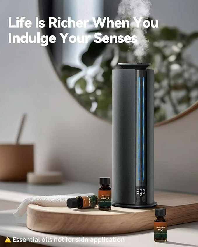 Aromadd 2026 Portable Waterless Diffuser, 1700 Sq Ft Hotel Collection Diffuser, 100ml Scent Air Machine for Home Cold Air Essential Oil Diffuser for Large Room Office, Quiet (Black)