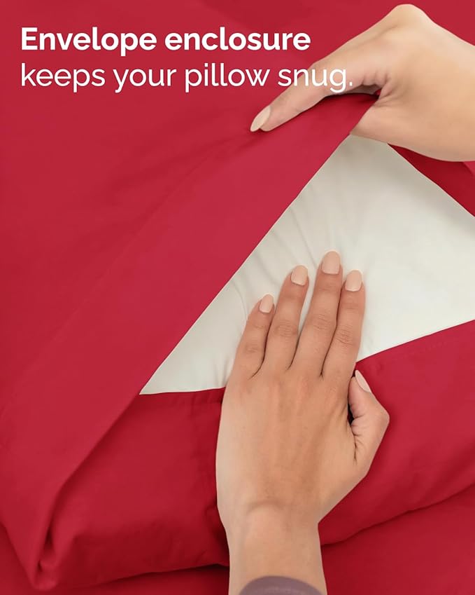 Twin XL 4 Piece Sheet Set - Comfy, Breathable & Cooling - Hotel Luxury Bedding for Women, Men, Kids, Teens and Children - 1 Flat & 1 Fitted Sheet & 2 Pillowcases w/ Deep Pockets - Wrinkle Free - Red