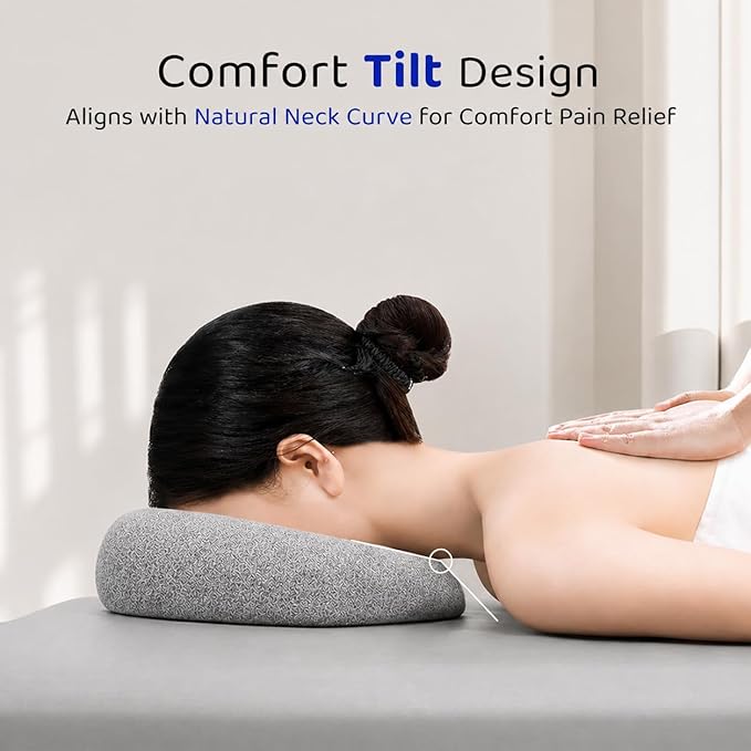 Round Face Down Pillow for Massage, Lash Extensions & Facials – Breathable Prone Support Cushion with Face Hole, Soft Neck & Head Comfort Pillow for Spa, Salon, Tattoo, Stomach Sleeping & Home Use