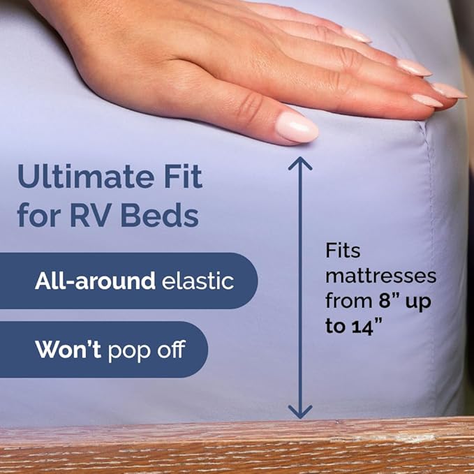 Short Queen Size 4 Piece Sheet Set - RV Short Queen, Ultra-Soft, Breathable & Cooling Bed Sheets Set with Deep Pockets - Hotel Luxury Bedding for Women & Men - Wrinkle Free & Fade Resistant - Lavender
