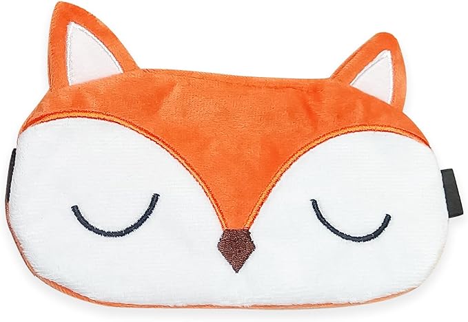 Cute Animal Sleeping Mask Soft Plush Blindfold Cute Rabbit Panda Koala Eye Cover Eyeshade for Kids Teens Girls Women (Orange Fox)