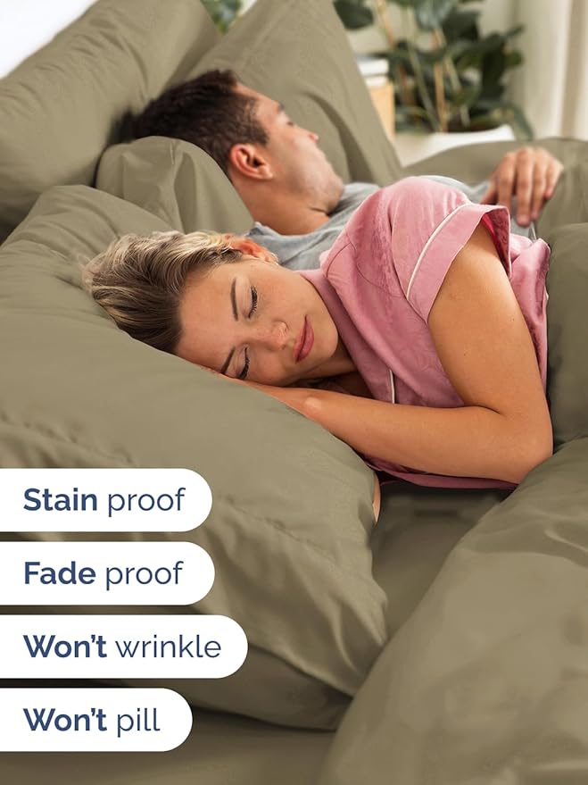 Extra Deep Queen Sheet Set - 4 Piece Breathable & Cooling Bed Sheets - Easily Fits 18 to 24 inch Mattress - Ultra Soft, Wrinkle & Fade Free w/ Extra Deep Pockets - Comfy Hotel Luxury Bedding - Khaki