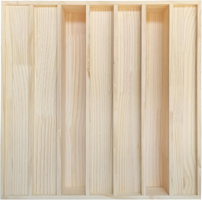 Sound Acoustic Wood Diffuser QRD Wood Acoustic 7-Well Quadratic Residue Diffusion 23.6" x 23.6" x 3.2" for Wall and Ceiling Music Studio