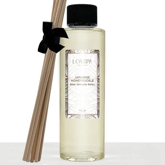 Japanese Honeysuckle Diffuser Oil - Luxury Essential Oils for Diffuser Refill & Air Freshener Room Spray - Long-Lasting & Natural Home Fragrance, Scented Oil for Diffusers, USA Made, 4oz