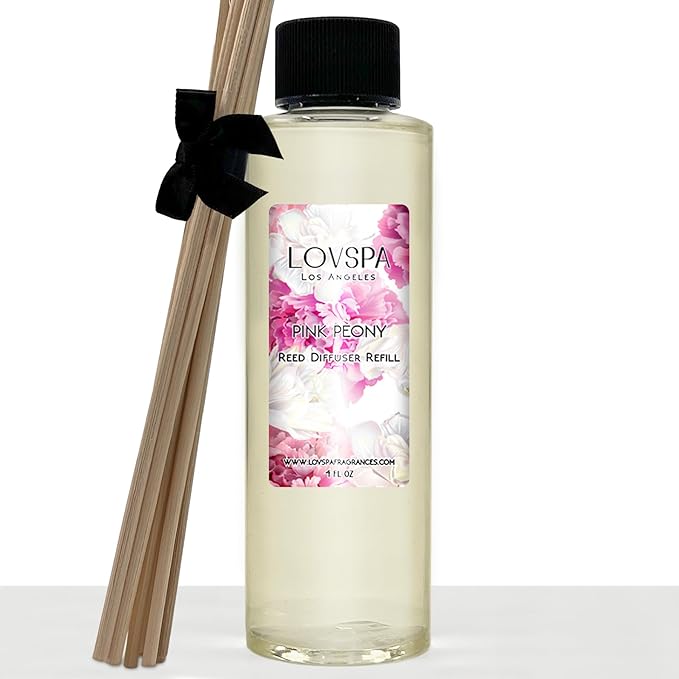Pink Peony Diffuser Oil - Luxury Essential Oils for Diffuser Refill & Air Freshener Room Spray - Long-Lasting & Natural Home Fragrance, Scented Oil for Diffusers, USA Made, 4oz