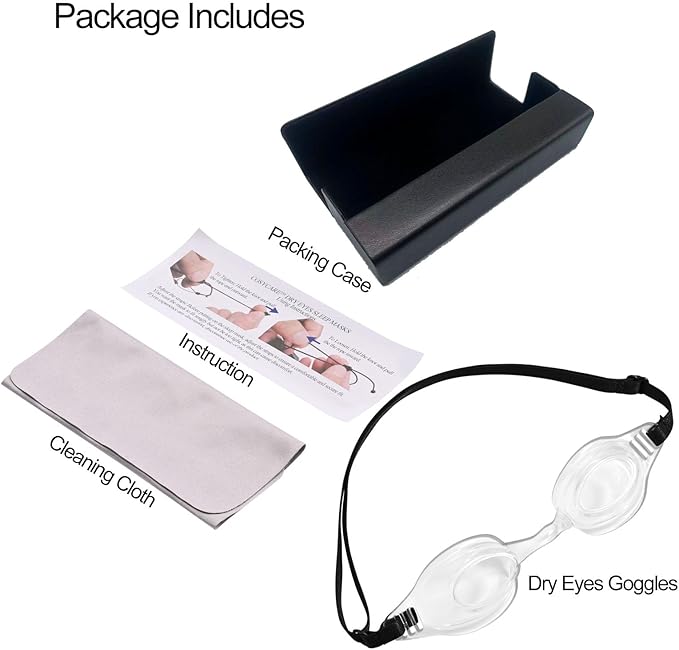 Dry Eye Relief Moisture Chamber Goggles - Adjustable Night Sleep Eye Protection for Chronic Dry Eyes, Post-LASIK Recovery & Evaporative Tear Relief