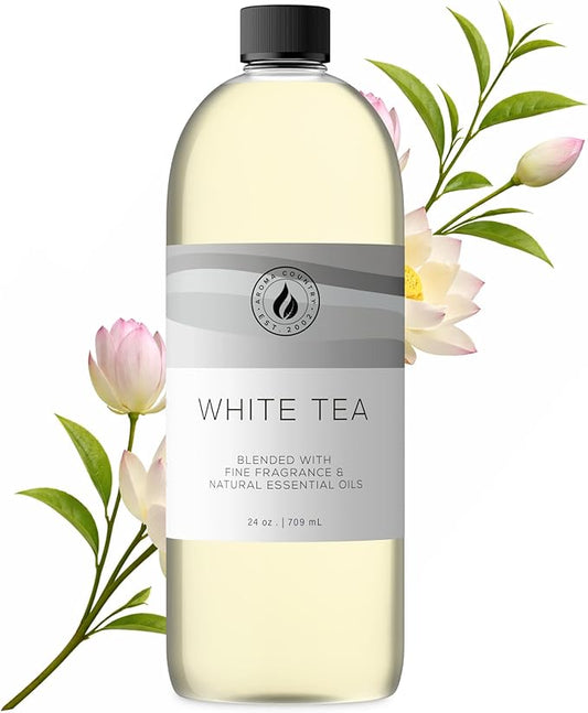 Aroma Country White Tea Diffuser Oil - Luxury Essential Oils for Diffuser Refill & Air Freshener Room Spray, Long-Lasting, Natural Home Fragrance and Hotel Scent for Diffusers & Machines (24 Fl. oz)