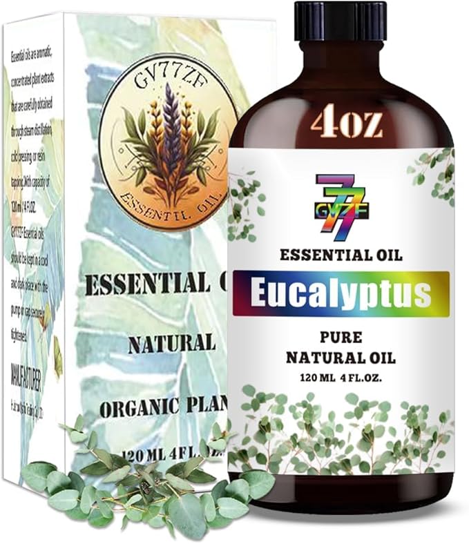 Eucalyptus Essential Oil - Eucalyptus Oils for Diffusers, Humidifiers, DIY Candles, Soap, Cleaning, Home, Office, Yoga, Massage, Gifts - 4 fl oz (120 ml) - GV77ZF