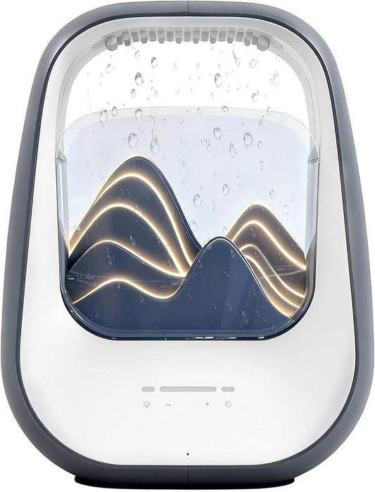 8-in-1 White Noise Sound Machine with Aroma Diffuser, Rain Sound Machine for Sleeping, Stress Relief, White Noise Machine Night Light Timer for Bedroom Office Home Decor, Gray