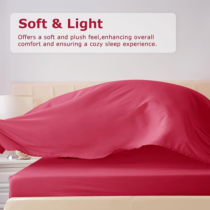 Twin Size Bed Sheet Set - 3 Piece Soft Microfiber Sheets with Deep Pockets, Cooling Technology, and Wrinkle-Free Pillowcase. Hotel-Quality, Durable Bedding, Viva Magenta