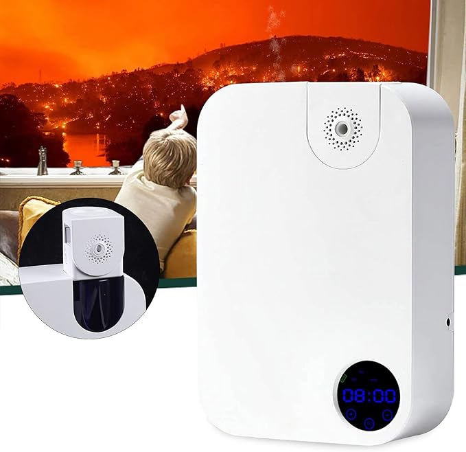12W Electromagnetic Air Pump Essential Oil Diffuser with LED Screen and Wall Mount Option for Home and Office Aromatherapy