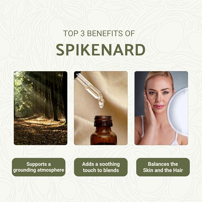 Organic Spikenard Essential Oil - Direct from Annapurna Aroma Nepal - Steam Distilled - Aceite de Nardo for Aromatherapy, Massage, Diffuser, DIY Candle and Soap Making - 5ml