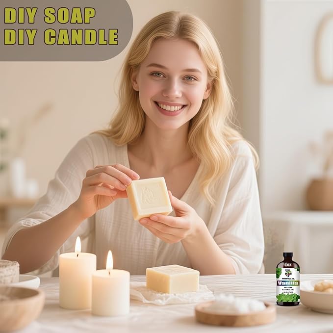 Vanilla Essential Oil - Vanilla Oils for diffusers,humidifiers,DIY Candles, soap, Cleaning, Home, Office, Yoga,Gifts - 4 fl oz (120 ml) - GV77ZF