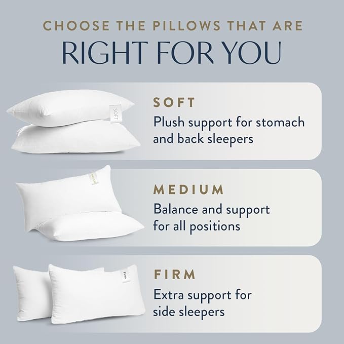 Digital Decor 100% Cotton Luxury Hotel Pillows King Size Set of 2, Cooling Hypoallergenic Down Alternative Bed Pillows for Sleeping, Medium Support for Side & Back Sleepers, Made in USA, 36" x 20"