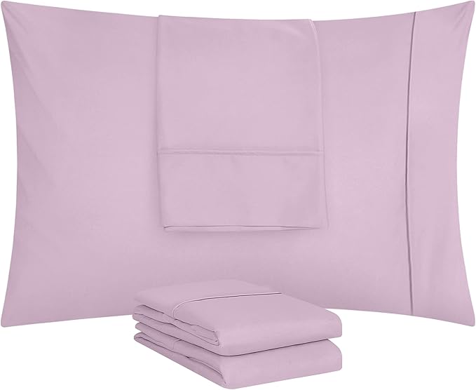 Utopia Bedding Queen Pillow Cases - 4 Pack - Envelope Closure - Soft Brushed Microfiber Fabric - Shrinkage and Fade Resistant Pillow Covers Queen Size 20 X 30 Inches (Queen, Lavender)