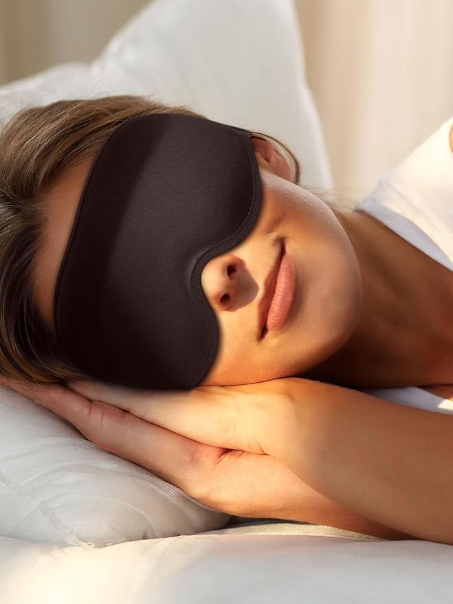 MYTREX 3D Contoured Sleep Mask for Side Sleepers, 100% Light Blocking Eye Mask for Sleeping, Soft Breathable Blackout Blindfold with Adjustable Strap for Travel, Nap, Night Shift & Insomnia Relief