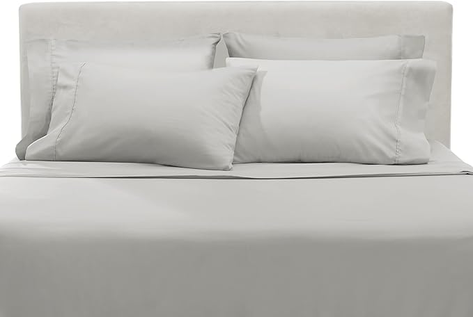 Clara Clark Queen Sheets, 6 Piece Set - Hotel Luxury Sheets for Queen Size Bed, Super Soft Bedding Set, Silver